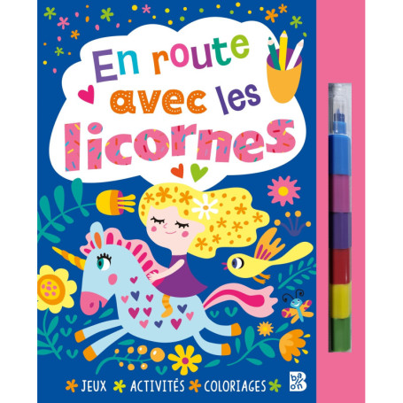 En route avec les licornes (livre avec feutre)