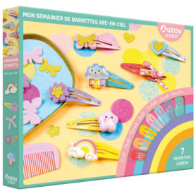 Mon semainier de barrettes arc-en-ciel - 7 barrettes à créer Mon semainier de barrettes arc-en-ciel - 7 barrettes à créer