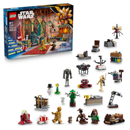 LEGO Star Wars Le Calendrier de l’Avent 2025 - Jeu pour Garçon ou Fille dès 6 Ans - Compte à Rebours Avant Noël avec 24 Surprise
