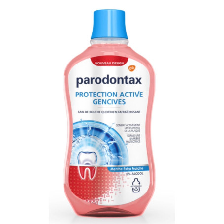 Parodontax Bain de Bouche Quotidien, Protection Active, Pour Les Gencives et Des Dents Saines, Extra Fraiche, Sans Alcool, 500 m