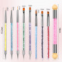 8 Pcs Double Extrémité Nail Art Dotting Pen avec 1 Brosse Éponge, Professionnel pour Nail Art, French Manucure et Dégradés, Idéa