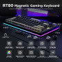 YUNZII RT80 Rapid Trigger Hall Effect Magnetic Switch Clavier De Jeu,75% RGB Mécanique BT/2.4Ghz/Wired,Mount Hot Swap Adjustable