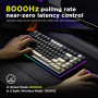 YUNZII RT80 Rapid Trigger Hall Effect Magnetic Switch Clavier De Jeu,75% RGB Mécanique BT/2.4Ghz/Wired,Mount Hot Swap Adjustable