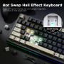 YUNZII RT80 Rapid Trigger Hall Effect Magnetic Switch Clavier De Jeu,75% RGB Mécanique BT/2.4Ghz/Wired,Mount Hot Swap Adjustable