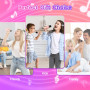 Gontence Micro Karaoke Enfant avec 2 Micro sans Fil, Cadeau Anniversaire Fille et Garçon 3-12 Ans, Micro Karaokeavec LED, Effets