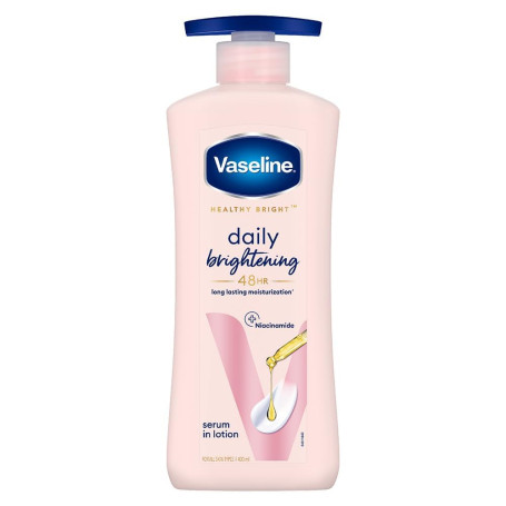 Vaseline Healthy Bright, Crème Hydratante Éclaircissante Quotidienne, 400 ml, pour une Peau Éclatante, avec Vitamine B3, Peau Vi