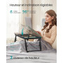 SONGMICS Table de Lit, pour Ordinateur Portable Jusqu’à 15,6 Pouces, Angle et Hauteur Réglables, Pliable, avec Tiroir, pour Trav