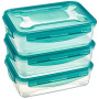 Amazon Basics Lot de 3 boîtes de conservation hermétiques, 3 x 1.2 litres, Transparent