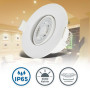 B.K.Licht - Lot de 6 spots LED encastrables 230V, orientables pour salle bain IP65, plafond, lampe bain, 9 x 4,2 cm (DxH), blanc