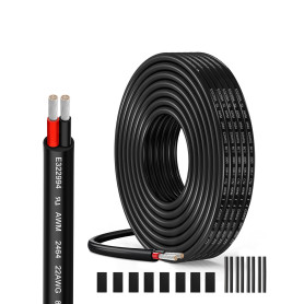 Câble électrique 22AWG 2 x 0,34mm² UL2464-5 mètres - Câble 2 conducteurs en cuivre étamé-300V-Idéal pour éclairage LED automobil