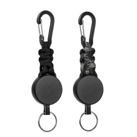 Fhlbestyu 2/4 PCS Porte-clés Extensibles, Porte Badges Mousqueton, Yoyo Enrouleur Rétractable de 60 cm avec Renforcé et Résistan