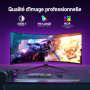 Gawfolk Écran PC Ultra Large 34 Pouces 1500R incurvé 144Hz Gaming Computer Moniteur,21:9 UWQHD(3440x1440),Adaptive Sync，HDR，178 