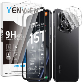 Yenwen Verre Trempé pour Xiaomi 15T Pro 5G, 3 Pièces Protection écran Film et 3 Pièces Caméra Arrière Protecteur pour Mi 15T Pro