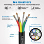 Matugajp Fil 24 AWG 6×0,2 mm² 2Metros Câble d'Extension à 6 Conducteurs UL2464 Tension 5V/12V/24V/300V Fil de Cuivre Étamé Multi