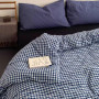 Nyescasa Housse de Couette 220x240 Bleu Marine et Blanc à Carreaux Vichy Parure de lit Adulte 2 Personnes en Microfibre Sets de 