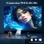 Vidéoprojecteur 4K Mini Projecteur 1080 Projecteur Portable avec Rotation à 180° Rotation 100 » Projecteur de cinéma Correction 