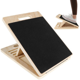 FoiiLiio Planche D'équilibre en Bois,Réglable Slant Board De Remise avec 5 Angles D'inclinaison,Antidérapante Pliable,Pour Étire