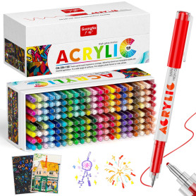 Sonlaryin 168 Couleurs Feutre Acrylique, Marqueur Peinture Acrylique à pointe dure de 1 mm Pour Papier, Verre, Métal, Céramique,