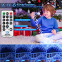 PBGMRT Guirlande Lumineuse Exterieur, Rideau Lumineux Noel 10+5m - IP65 Étanchéité, 8 Modes (Bleu-Blanc), Télécommande, Minuteri