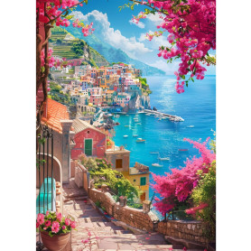 CEOVR Peinture Diamant Adulte Paysage 5D Diamond Painting Complet,Ville Balnéaire Diamond Painting 30x40 cm