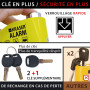 KRASER WA6Y Antivol Moto, Bloque Disque Alarme 110db, Renforcé, 3 clés (2 autres) Serrure Haute Sécurité, Étanche, Câble Rappel 