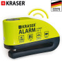 KRASER WA6Y Antivol Moto, Bloque Disque Alarme 110db, Renforcé, 3 clés (2 autres) Serrure Haute Sécurité, Étanche, Câble Rappel 