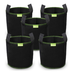 SIMBOOM Sacs à Plantes, Lot de 5 Sac de Culture en Non Tissé Sac de Plantation Jardin avec Poignée Sangles Aération Tissu Pots, 