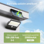 Philips Lampe de sécurité solaire d'extérieur LED 6500K, projecteur mural étanche à énergie solaire avec capteur de mouvement PI