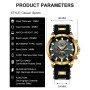 MEGALITH Montre Sport Etanche Montre Chronographe Analogique Design Montre Bracelet de Mode Grand Cadran Quartz Caoutchouc Lumin
