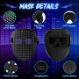 Trsaow Masque Lumineux à LED effrayants avec Bluetooth App Control, 70 Images, 45 animations, modèles/textes de Bricolage, téléc