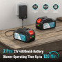 SEESII 8 Pouces Mini Tronçonneuse à Batterie 2x4000mAh, Tronçonneuse Électrique sans Fil avec Injecteur de Lubrifiant et Chaîne 