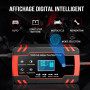 Husgw Chargeur Batterie Voitures 12V/24V 8A, Chargeur de Batterie Intelligent Moto avec Fonction Réparation, Maintien de Charge 