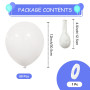 Teselife Ballons Blanc, 50Pièces 12Pouces Mat Blanc Latex Ballon Arche Guirlande Fille Femmes Anniversaire Mariage Proposition V