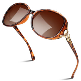 Sunier Lunettes de Soleil Femme Polarisées, Lunettes de Soleil Surdimensionnées Mode, Protection UV400