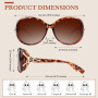 Sunier Lunettes de Soleil Femme Polarisées, Lunettes de Soleil Surdimensionnées Mode, Protection UV400
