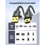 UGREEN Câble Mini USB 2.0 Cable Type A vers Mini-B Charge et Sync Compatible avec Manette PS3 Calculatrice TI 83 Canon EOS 700D 
