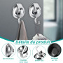 YnewL 5PCS Crochet Adhesif Mural, Crochet Ventouse, Patere Murale sans Percer, Porte Manteau Mural pour Cuisine, Salle de bains,