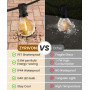 ZYRIVON Guirlande Lumineuse Exterieure 20M,30+2 Ampoules,Incassable Étanche,Guirlande Guinguette LED Connectable,Blanc Chaud,Plu