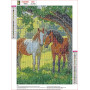 MXJSUA Deux Chevaux Peinture Diamant Adulte, 5D Diamond Painting Complet, Diamant Strass Point de Croix Cristal Painting, Murale