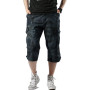 Misfuso Short Bermuda Homme Cargo, Taille Élastique, Pantalon Casual en Coton avec Ceinture
