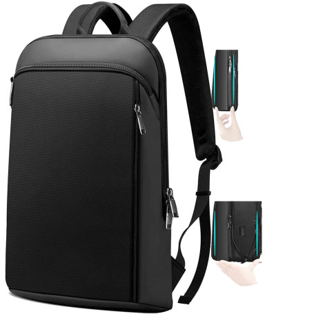 ZINZ Sac à Dos Fin et Extensible pour Ordinateur Portable 15 15,6 16 Pouces, Antivol, Voyage D'affaires, Sac à Dos Multifonction