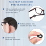 JEYORZY 30 Paires de Porte-Lunettes en Silicone Anti-Dérapant, Coussinets d'oreille de Lunettes Anti-dérapants, Lunettes Oreille