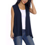 Femmes sans Manches Cardigan Solide Gilet Leger Veste