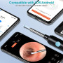 AiQInu Otoscope Oreille 1080P HD Camera Iscope Étanche Nettoyant Oreille Avec 6 Lumières LED Outil de Nettoyage d'oreille Adapté