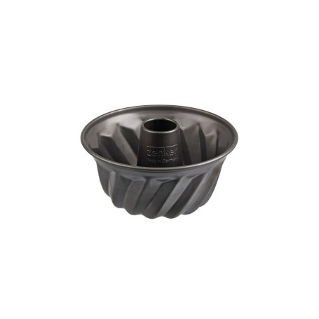 Zenker 7688 Mini moule à kouglof, moule à kougelhopf, moule à gâteau, moule à kouglof alsacien, Acier inoxydable, Noir, 18 x 18 