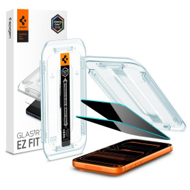 Spigen Glas.tR EZ Fit Verre Trempé pour iPhone 17 Pro Max, iPhone 16 Pro Max, 2 Pièces, Anti-Espion, Installation Facile, Dureté