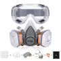 AirGearPro G-500 Masque de Protection Respiratoire Réutilisable, Anti poussière, Anti gaz avec Filtres et Lunettes de Protection