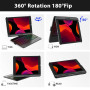 SZO Clavier Coque pour iPad 9/8/7ème Génération 10.2" 2021/2020/2019, 360° Touchpad Flip Coque Dure Slim Cover, 7 Rétroéclairage