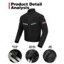 BORLENI Blouson Moto Été Homme en maille Respirant Homologué CE Protections Amovibles aux Coudes et Épaules Noir Vert Gris M-XXL