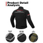 BORLENI Blouson Moto Été Homme en maille Respirant Homologué CE Protections Amovibles aux Coudes et Épaules Noir Vert Gris M-XXL